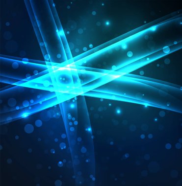 Enerji hatları, karanlıkta parlayan dalgalar vektör arka plan