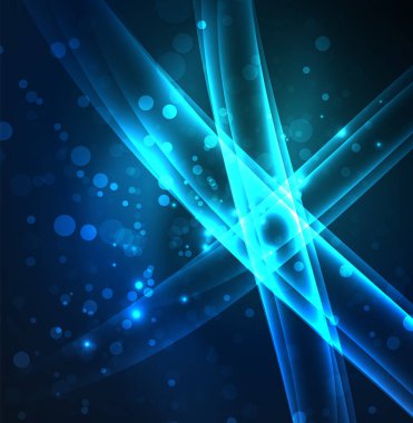 Enerji hatları, karanlıkta parlayan dalgalar vektör arka plan