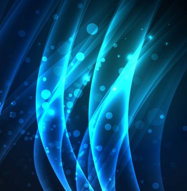 Enerji hatları, karanlıkta parlayan dalgalar vektör arka plan