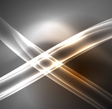 Enerji hatları, karanlıkta parlayan dalgalar vektör arka plan