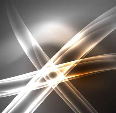 Enerji hatları, karanlıkta parlayan dalgalar vektör arka plan