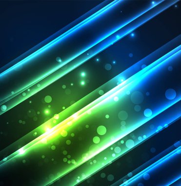 Enerji hatları, karanlıkta parlayan dalgalar vektör arka plan