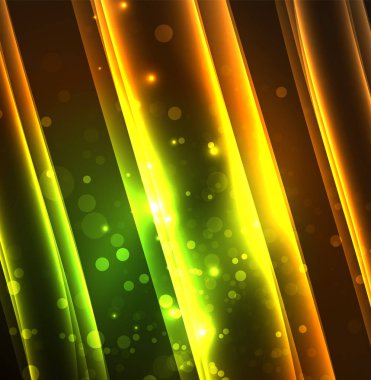 Enerji hatları, karanlıkta parlayan dalgalar vektör arka plan