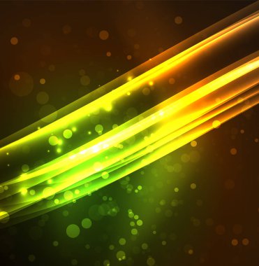 Enerji hatları, karanlıkta parlayan dalgalar vektör arka plan