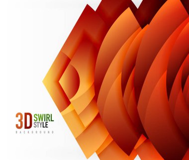 Girdap ve 3d efekti nesneleri, soyut şablon vektör tasarımı dalga