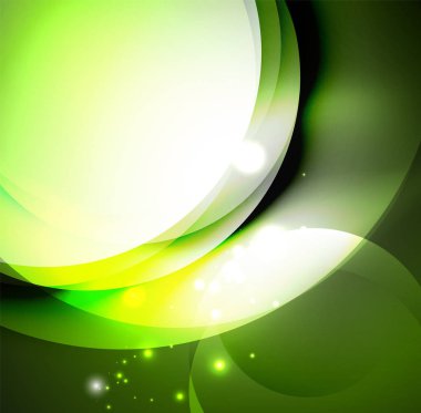 Dijital illüstrasyon, parlayan dalgalar ve daireler