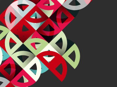 Kağıt daire kesim, mozaik mix geometrik desen tasarım