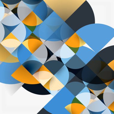 Kağıt daire kesim, mozaik mix geometrik desen tasarım