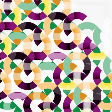 Modern geometrik desen tasarım gri arka plan üzerinde renkli halkalar