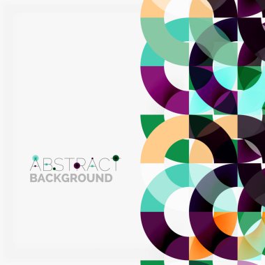 Modern geometrik desen tasarım gri arka plan üzerinde renkli halkalar