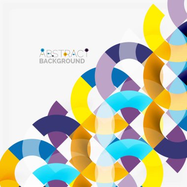 Modern geometrik desen tasarım gri arka plan üzerinde renkli halkalar