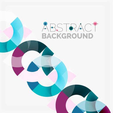 Modern geometrik desen tasarım gri arka plan üzerinde renkli halkalar