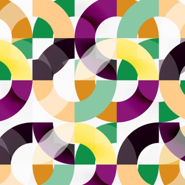 Modern geometrik desen tasarım gri arka plan üzerinde renkli halkalar