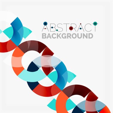 Modern geometrik desen tasarım gri arka plan üzerinde renkli halkalar