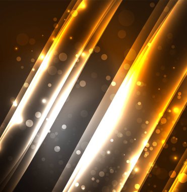 Enerji hatları, karanlıkta parlayan dalgalar vektör arka plan