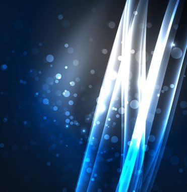 Enerji hatları, karanlıkta parlayan dalgalar vektör arka plan