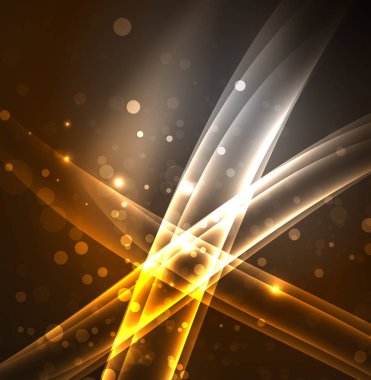 Enerji hatları, karanlıkta parlayan dalgalar vektör arka plan