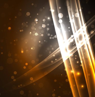 Enerji hatları, karanlıkta parlayan dalgalar vektör arka plan