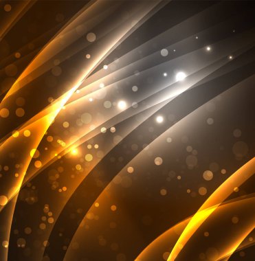 Enerji hatları, karanlıkta parlayan dalgalar vektör arka plan