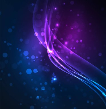 Enerji hatları, karanlıkta parlayan dalgalar vektör arka plan