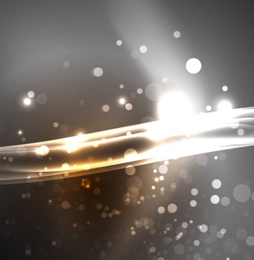 Enerji hatları, karanlıkta parlayan dalgalar vektör arka plan