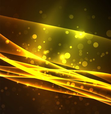 Enerji hatları, karanlıkta parlayan dalgalar vektör arka plan