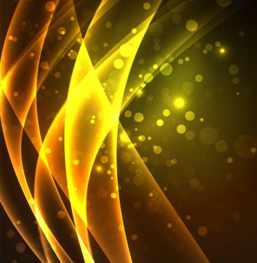 Enerji hatları, karanlıkta parlayan dalgalar vektör arka plan