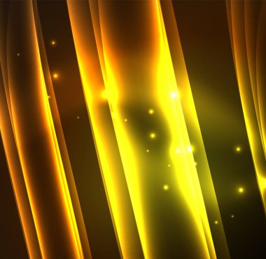 Enerji hatları, karanlıkta parlayan dalgalar vektör arka plan