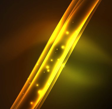 Enerji hatları, karanlıkta parlayan dalgalar vektör arka plan