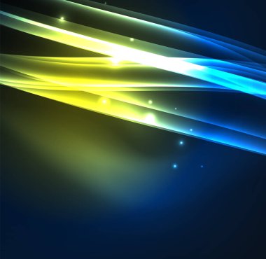 Enerji hatları, karanlıkta parlayan dalgalar vektör arka plan