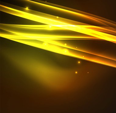 Enerji hatları, karanlıkta parlayan dalgalar vektör arka plan