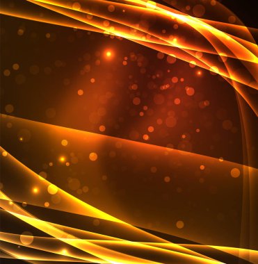 Enerji hatları, karanlıkta parlayan dalgalar vektör arka plan