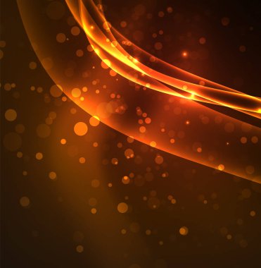 Enerji hatları, karanlıkta parlayan dalgalar vektör arka plan