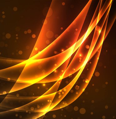 Enerji hatları, karanlıkta parlayan dalgalar vektör arka plan