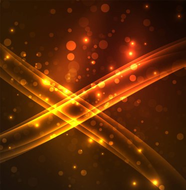 Enerji hatları, karanlıkta parlayan dalgalar vektör arka plan