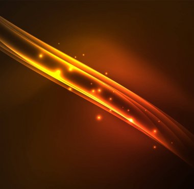 Enerji hatları, karanlıkta parlayan dalgalar vektör arka plan