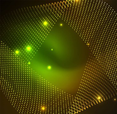 parlayan parçacıkların 3D ışıklı dalga