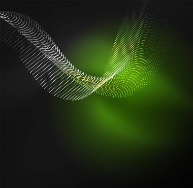 parlayan parçacıkların 3D ışıklı dalga