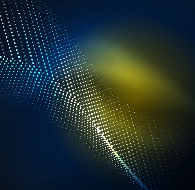 parlayan parçacıkların 3D ışıklı dalga