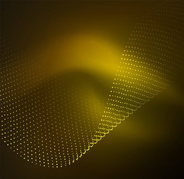 parlayan parçacıkların 3D ışıklı dalga