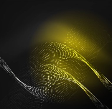 parlayan parçacıkların 3D ışıklı dalga