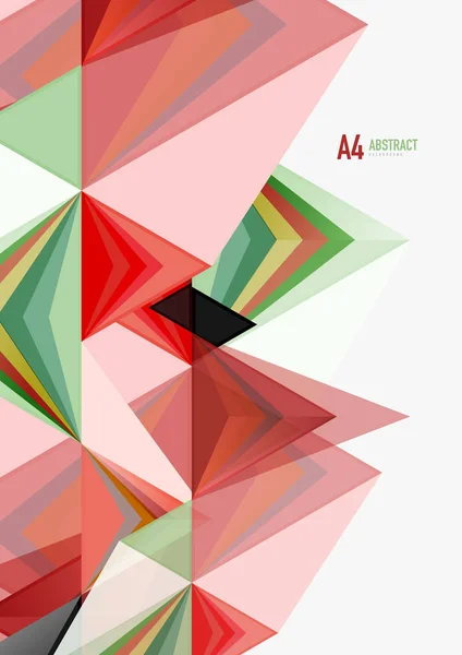 Plantilla abstracta geométrica triangular de tamaño a4 vector poli bajo — Archivo Imágenes Vectoriales