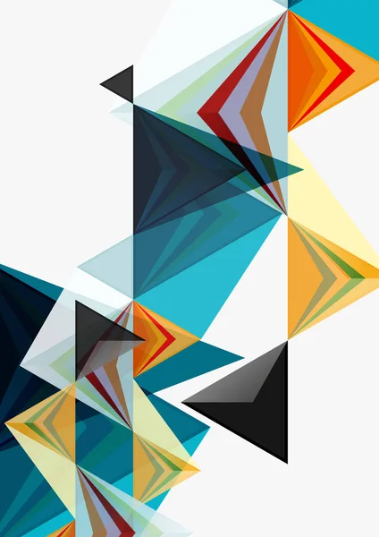 Dreieckige niedrige Poly-Vektor a4 Größe geometrische abstrakte Vorlage — Stockvektor