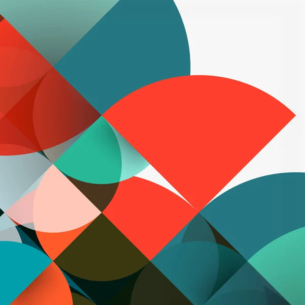 Gesneden papier cirkels, mozaïek mix geometrische patroon ontwerp — Stockvector
