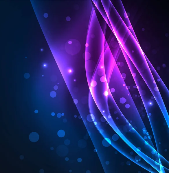 Enerji hatları, karanlıkta parlayan dalgalar vektör arka plan