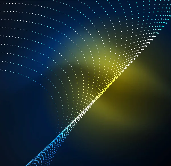 parlayan parçacıkların 3D ışıklı dalga