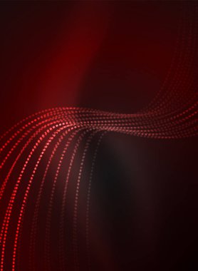 Parçacıklar koyu renk arka plan üzerinde oluşturulan parlayan dalga