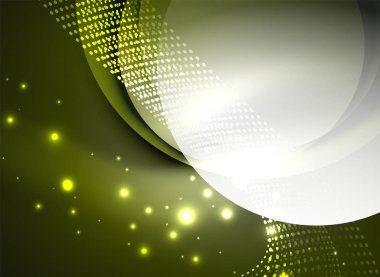 Parçacıklar koyu renk arka plan üzerinde oluşturulan parlayan dalga