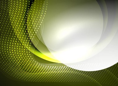 Parçacıklar koyu renk arka plan üzerinde oluşturulan parlayan dalga