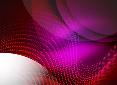 Parçacıklar koyu renk arka plan üzerinde oluşturulan parlayan dalga